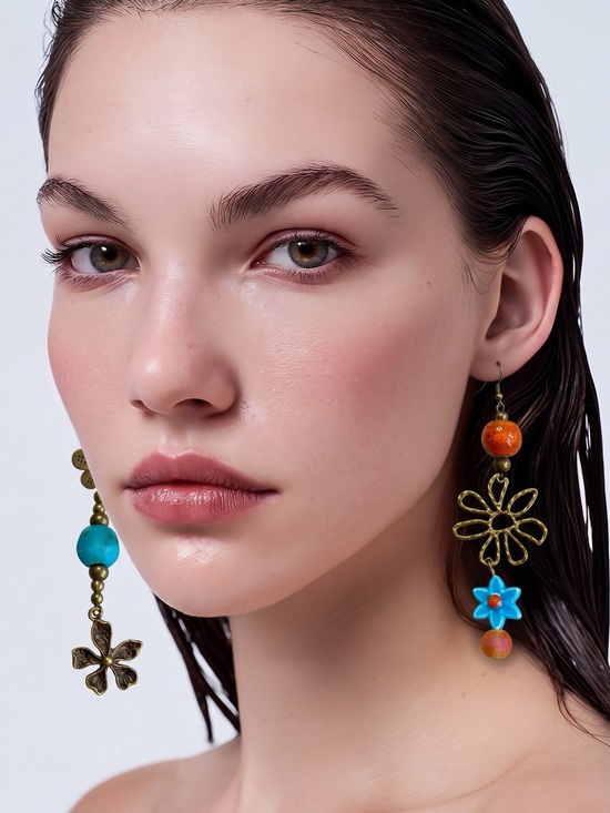 The Primitive Peddler Jewelry - NWT Baby's Got Her Blue  Jeans On Dangle Earrings Primitive Peddler